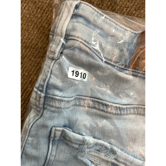 American Eagle Shorts Womens 0 Low Rise Distressed Next Level Stretch Y2K Denim - Picture 9 of 9